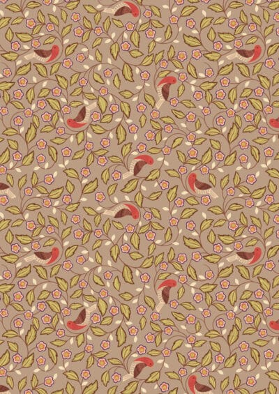 Isabella by Lewis & Irene, A855.1 Arts & Crafts Bird on Dark Taupe