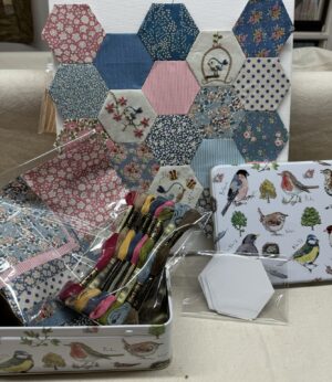 Fig 'n' Berry Creations, Little Bluebird Hexagons, 12 month Block of the Month